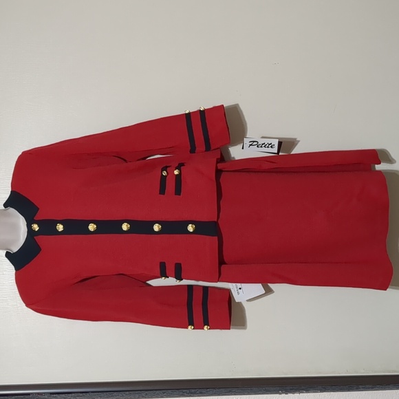 Mita Jackets & Blazers - Vintage Mita Women's 2PC Knit Suit Jacket & Skirt red Black Size 14